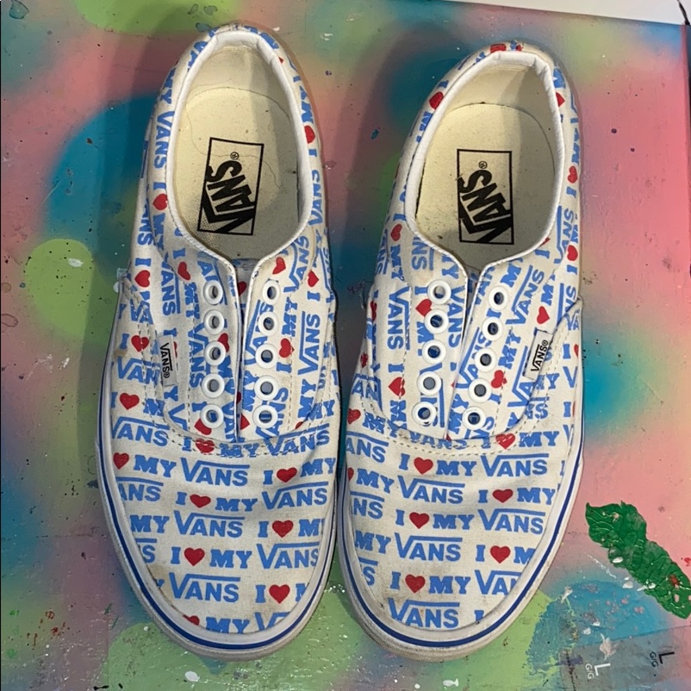 I Love Vans printed tennis shoes